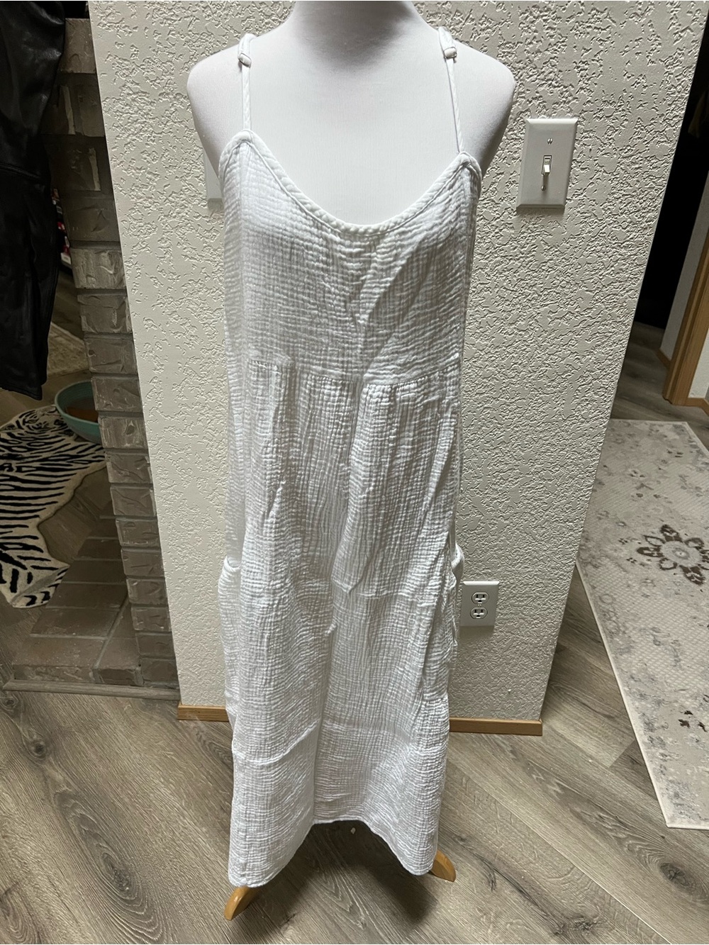 4Our Dreamers 100% Cotton Gauze Maxi Dress Women Large Tiered - Picture 1 of 8